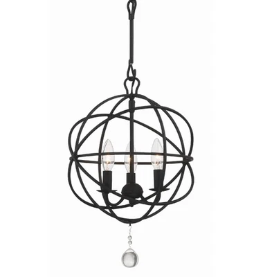 Colgante Jaula Crystorama Lighting Group 9225 Solaris 3 Luces 13"W - Negro Foto 1 de 4