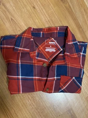 Camisa Niños Niños Botones Talla M (8-10 Años) Manga Larga Franela Azul Sonoma Foto 1 de 4