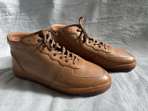 Brunello Cucinelli Grained Calfskin High-Top Sneakers Brown Unisex Size 42 - Picture 1 of 15