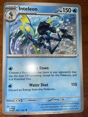Pokémon TCG Inteleon Card Mega Evolutions MEG 041/132 2025 NM - Image 1 of 2