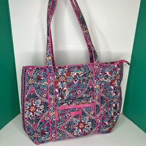 Vera Bradley rosa kultige Kaleidoskop Blumen Schultertasche Handtasche Taschen - Bild 1 von 16