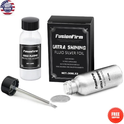 Kit de pintura líquida de hojas de plata - secado rápido ultra brillante metálico a base de alcohol Foto 1 de 4