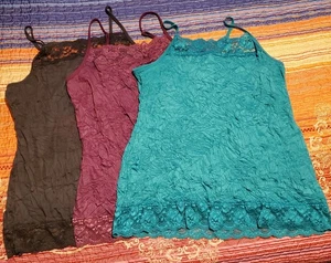 3 Maurices Womens Crinkle Cami Tank Tops Plus Size 2 (2X) Fairy Boho Coquette - Picture 1 of 20