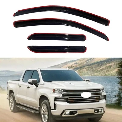 Оригинальные защитные козырьки для окон Chevy Silverado с двойной удлиненной кабиной 2014–2018 годов выпуска - Изображение 1 из 4