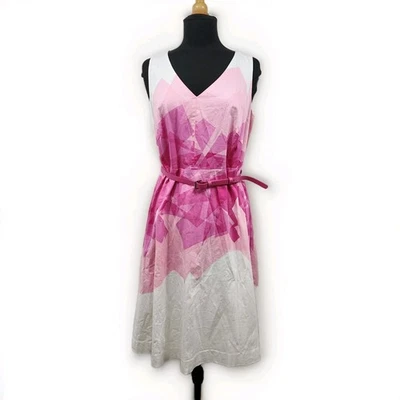 Vestido de algodón estampado grafito Lela Rose Lane Bryant línea A sin mangas Plus 14 Foto 1 de 4