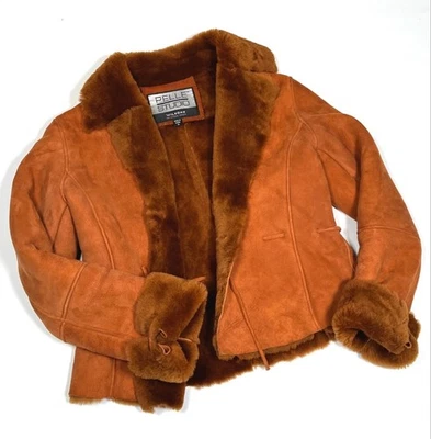 Pelle Studio Womans Shearling Jacket Brown Leather Suede Jacket M - Image 1 of 4