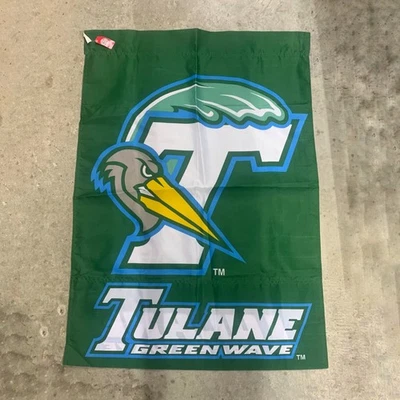 Vintage Tulane Verde Onda Bandera Pelícano 40" Nuevas Empresas Creativas Poliéster Foto 1 de 4