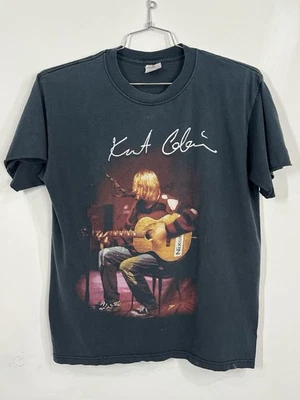 Camiseta De Colección Años 90 Kurt Cobain Nirvana MTV Desenchufada Negra Manga Corta Talla M Foto 1 de 4