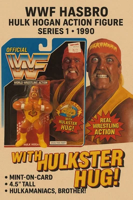 WWF Hasbro Hulk Hogan Series 1 Action Figure MOC 1990 Hulkster Hug Vintage WWE - Image 1 of 4