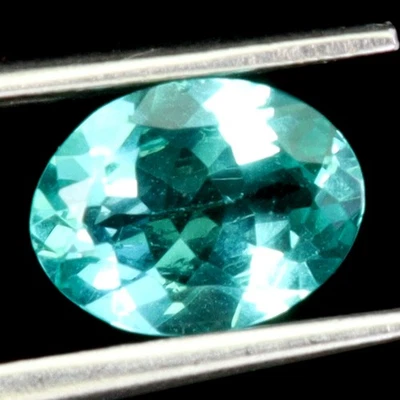 Piedra preciosa África apatita verde neón natural sin calefacción corte ovalado 1,08 quilates 8x6 mm Foto 1 de 4