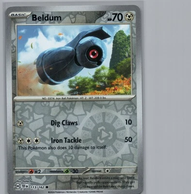 Beldum | 113/162 Common Reverse Holo | SV05: Temporal Forces | NM - Image 1 of 2