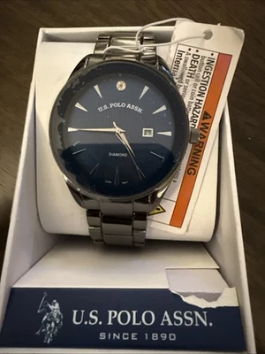 Bracelet WATCH U.S. Polo Assn.  + with Diamond on Blue Dial in Black  (LIMITED) - Image 1 of 4