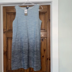 PURE JILL INDIGO J Jill Gr. M Tank Kleid ombre blau ärmellos strukturiert Baumwolle - Bild 1 von 4