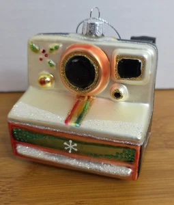 RETRO SOFORTBILDKAMERA MUNDGEBLASENES GLAS WEIHNACHTSSCHMUCK EINZIGARTIGE POLAROID FOTOGRAFIE - Bild 1 von 8