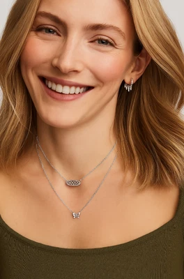 Ожерелье с подвеской Kendra Scott регулируемое, посеребренное с оригинальной коробкой подарок для девочки - Изображение 1 из 4