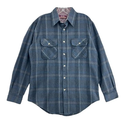 Camisa de franela Robert Surrey MEDIANA VINTAGE AÑOS 90 gris a cuadros mezcla de lana Foto 1 de 4