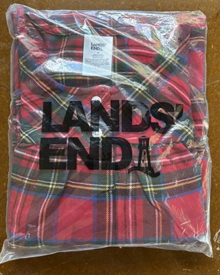 Lands End Flannel Red Tartan Polyester Kids 16 Nightgown NWT - Image 1 of 4