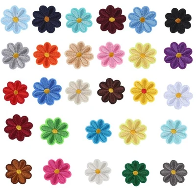 28Pieces Flower Iron on Patches Embroidery Applique Sew On Patches for Clothing - Image 1 of 4