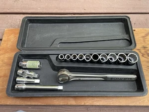 Vintage Craftsman 44094 1/2" Drive SAE Socket Wrench Set, Permanex Case USA - Picture 1 of 24
