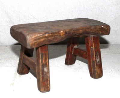 СТАРИННЫЙ СТАРЫЙ КРАСНЫЙ КРАСКА ФЕРМА ДОИЛЬНЫЙ ТАБУРЕТ ВРЕЗНОЙ ШИП СТРАНА ПРИМИТИВНОЕ ДЕРЕВО - Изображение 1 из 4