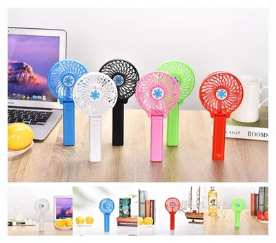Mini ventilador de escritorio plegable pequeño portátil de mano enfriador USB recargable Foto 1 de 4