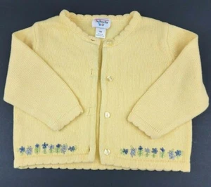 Talbots Kinder Mädchen gelber Pullover Größe 18 Monate lila Nadelspitze Blumen - Bild 1 von 11