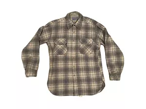 Vintage Late 60’s Pendleton Board Shirt Flannel Wool USA Gray Medium Clean - Bild 1 von 6