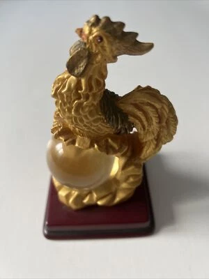 Estatuilla Gallo Estatua Decoración con Bola Mágica Transparente Escultura Granja (Tiene Arañazos) Foto 1 de 4