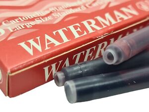 WATERMAN PARIS VINTAGE CARTOUCHES D'ENCRE STYLO PLUME RECHARGE ROUGE RED PACK 8