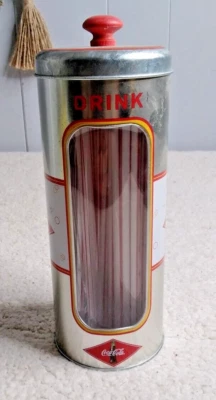 Suporte de palha de metal Coca Cola 9" - Imagem 1 de 4