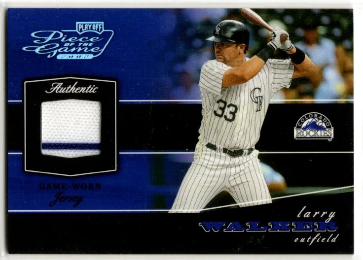 2002 Playoff Piece of the Game Baseball Larry Walker JERSEY ROCKIES 54/100 - Imagem 1 de 1