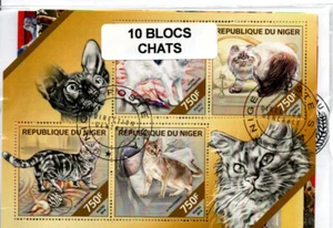 Lot 10 blocs thematique " Chats " - Picture 1 of 1