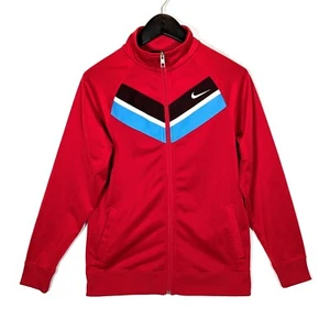 Nike Youth Boys Size XL Full Zip Flight Stripe Track Jacket Red Blue High Neck - Picture 1 of 7