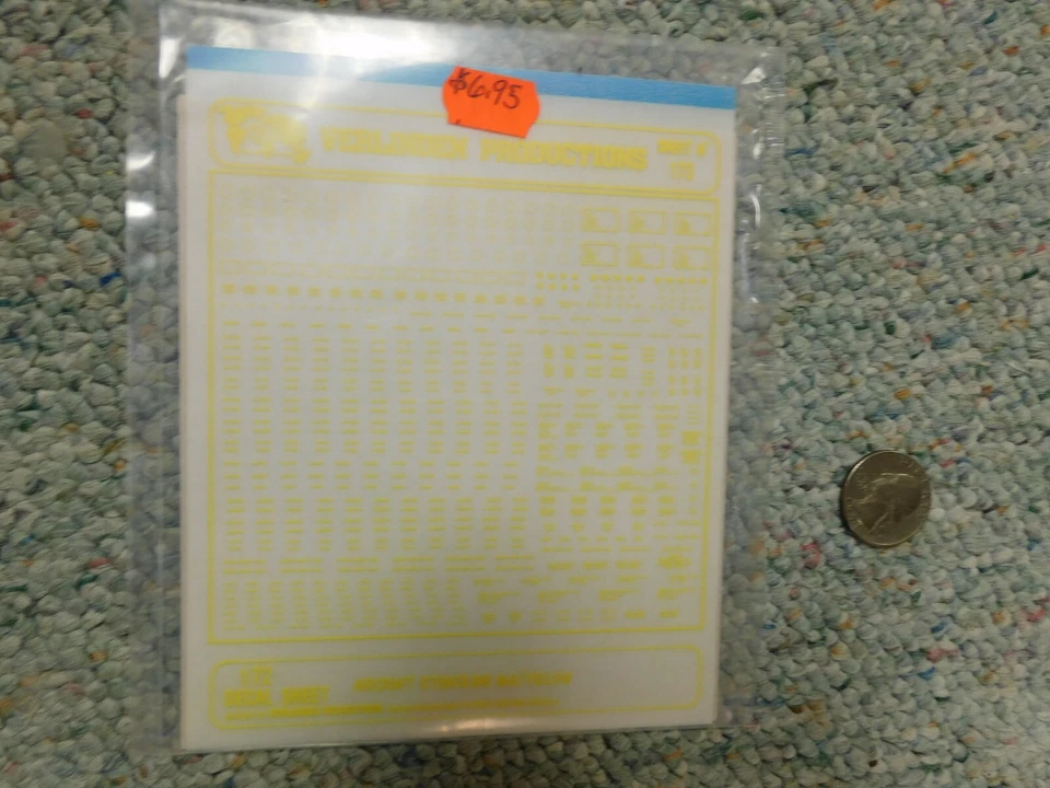 Verlinden decals 1/72  Sheet # 170 Aircraft Stenciling #3 yellow D11 - Image 1 of 1