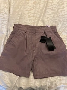 CIGNO NERO Butter Soft Real Leather Dusky Pink Lined Shorts BNWT IT 40 UK 8 - Picture 1 of 6