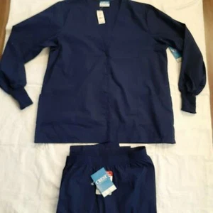 Crest Scrubs Uniform set Solid Dark Blue XL Womans - Picture 1 of 8