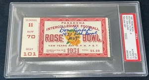 1951 ROSE BOWL Michigan DON DUFEK MVP signed autographed TICKET PSA/DNA MINT 10 - Picture 1 of 3