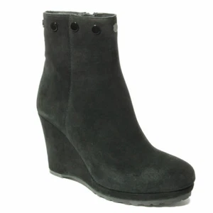 Van Eli Jili Black Suede Water Resistant Wedge Boots Ankle Booties 9 M NIB NEW - Picture 1 of 6