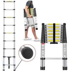Teleskopleiter 4,1m Klappleiter aus hochwertigem Aluminium für Bauarbeiten 150kg - Zdjęcie 1 z 12