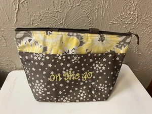 Thirty-one Lunch Bag On The Go Yellow And Brown With Flowers - Picture 1 of 4