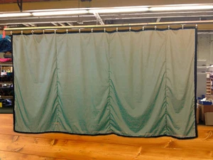 Tan Curtain/Stage Backdrop/Partition, Non-FR, 9 H x 20 W - Picture 1 of 2