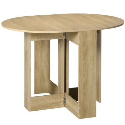 Space Saving Drop Leaf Folding Dining Table for Small Kitchen Dining Room Oak - Image 1 of 4