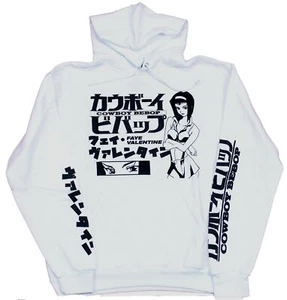 Cowboy Bebop Mens Pullover Hoodie- Faye Valentine Kanji Sleeves - Picture 1 of 1