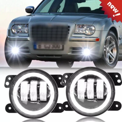 Pair 4" Bumper LED Halo Fog Lights for Chrysler PT Cruiser 2006 2007 2008-2010 - Image 1 of 4
