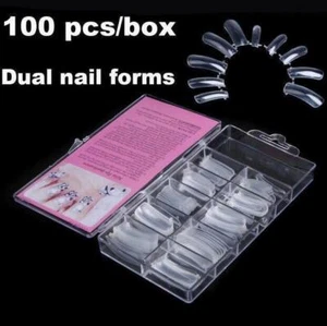 100 Quick Build Polygel Molds Dual Nail Forms False Tip System - Picture 1 of 2