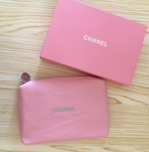 Chanel Beaute GWP Pouch Travel Bag Clutch Handbag Pink Pencil Bag Cosmetic Bag