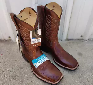 Botas de Vaquero Ariat Reckoning Para Hombres Talla 11.5 EE Marrón Nuez Cuero Avestruz Suave - Imagen 1 de 9