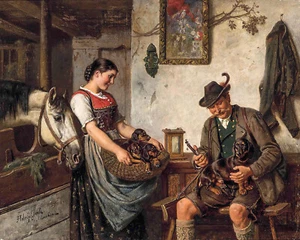 Lienzo de arte de pared Adolf Eberle The Orudy Dachshund - Imagen 1 de 1