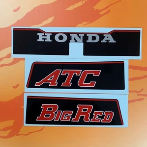 1982 Honda ATC200E Big Red Rear Fender Decals Sticker 82 ATC 200E 3pc set HB123 - Picture 1 of 2