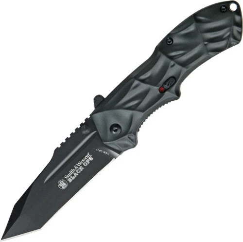 Smith & Wesson Black Ops Linerlock A/O Knife SWBLOP3T Black handles. 4 3/8" clos - Image 1 of 1